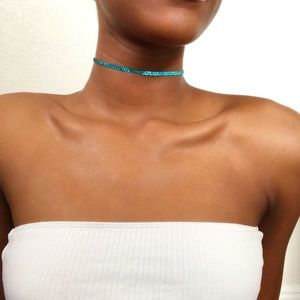 Blue Sequin Choker